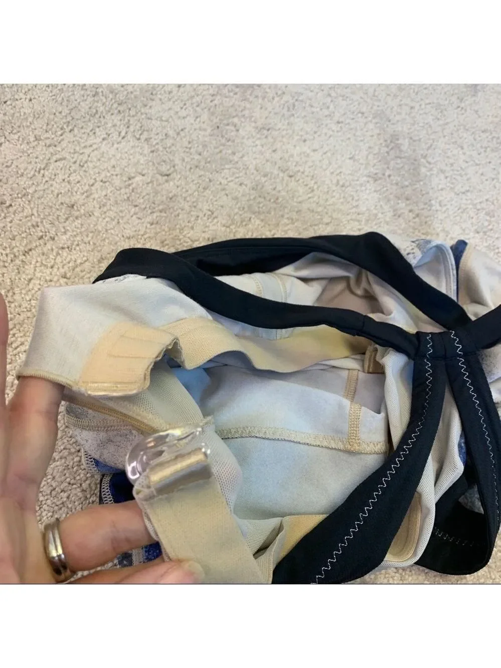 Lululemon scoop me up tank in Milky Way blue and black Sz 6